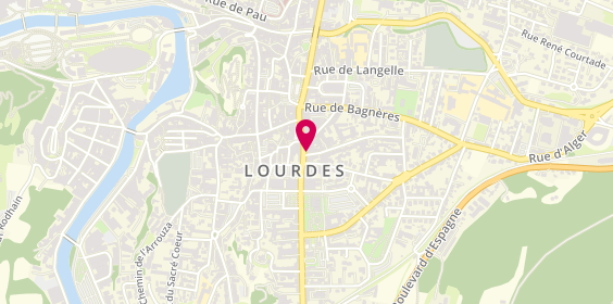Plan de Lourdes Optique Laure Gabarre, 1 avenue du Maréchal Joffre, 65100 Lourdes