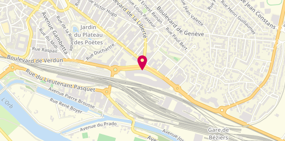 Plan de Grand Optical, Centre Commercial Polygone Rive Gauche Cellul 3 Carrefour Hours, 34500 Béziers