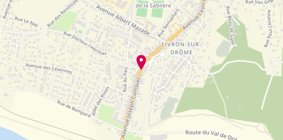 Plan de Nicolas Mallet Opticien, 33 avenue Joseph Combier, 26250 Livron-sur-Drôme