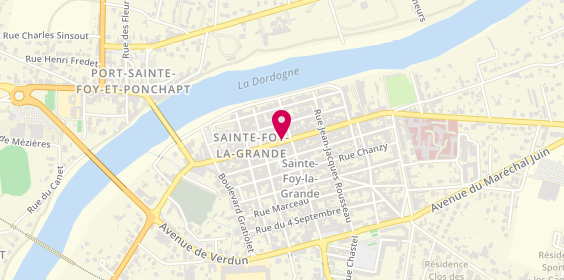 Plan de Bordelaise de Lunetterie : Opticien Ste Foy la Grande, 50 Rue de la République, 33220 Sainte-Foy-la-Grande