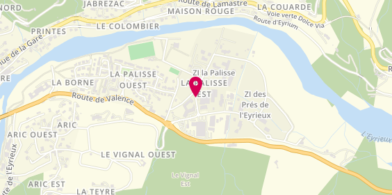 Plan de La Lunetterie Optique Donadieu, Zone Industrielle la Palisse 62 Allée Vergers, 07160 Le Cheylard