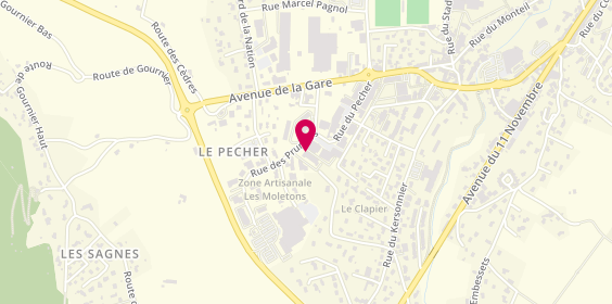 Plan de Optical Center, Rue des Pruniers zone artisanale le Pêcher, 43120 Monistrol-sur-Loire