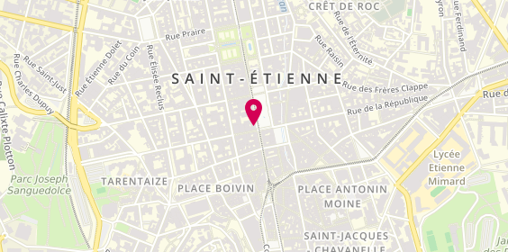 Plan de Lissac l'Opticien Saint-Etienne - Lunettes de vue, de soleil, lentilles, 12 place Hôtel de Ville, 42000 Saint-Étienne