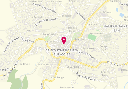 Plan de Optique Just'Un Regard, 43 place du Mezel, 69590 Saint-Symphorien-sur-Coise