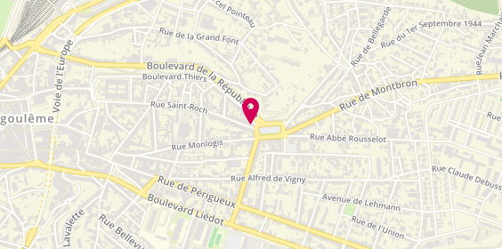 Plan de Écouter Voir Optique Mutualiste, 214 Rue Saint-Roch, 16000 Angoulême