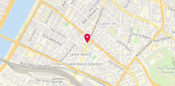 Plan de Ecouter Voir - Optique & Audition Mutualistes, 70 avenue Jean Jaurès, 69007 Lyon