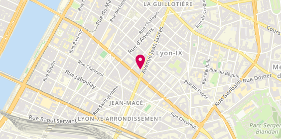 Plan de Krys-Optique, 62 avenue Jean Jaurès, 69007 Lyon