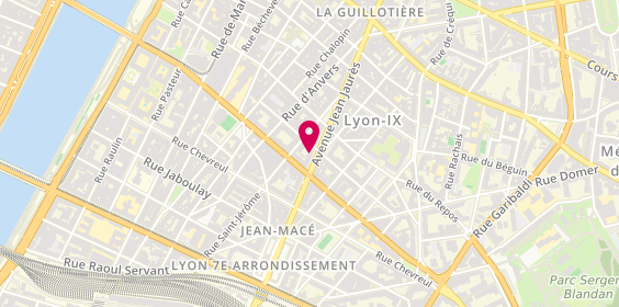 Plan de Alain Afflelou, 62 avenue Jean Jaurès, 69007 Lyon