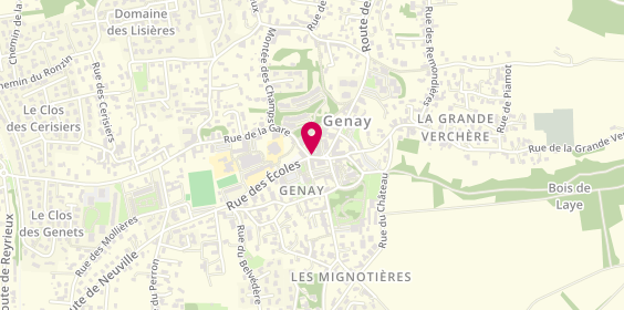 Plan de OPTIK Genay, 2 Rue de la Gare, 69730 Genay