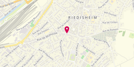 Plan de Opticien Riedisheim - rue de la Paix - Krys, 2 Rue de la Paix, 68400 Riedisheim