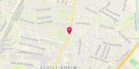 Plan de Alain Afflelou, 140 Route de Bischwiller, 67300 Schiltigheim