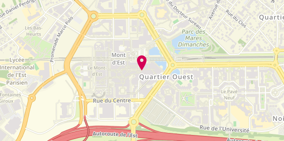 Plan de Optic 2000, 234 Boulevard du Mont d'Est, Centre Commercial Les Arcades Niveau 0 Sortie Rer, 93160 Noisy-le-Grand