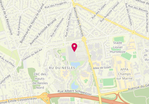 Plan de Optic 2000, avenue des Pyramides, 77420 Champs-sur-Marne
