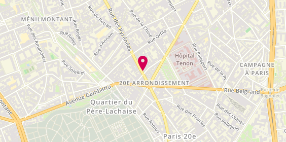 Plan de Les Opticiens Mutualistes, 212 Rue des Pyrénées, 75020 Paris