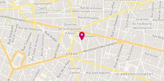 Plan de Opéra Vision l'Opticien du Sport, 12 Rue de la Chau. d'Antin, 75009 Paris