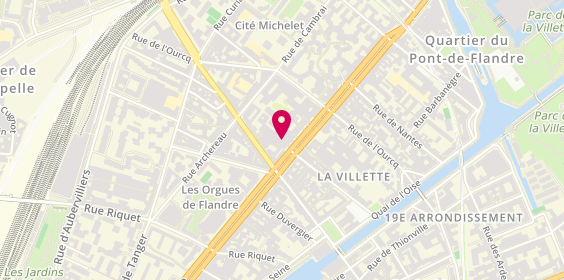 Plan de Lissac l'Opticien, 119 avenue de Flandre, 75019 Paris