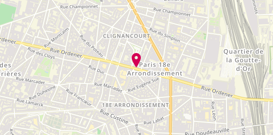 Plan de Opticien Paris - rue Ordener - Krys, 68 Rue Ordener, 75018 Paris