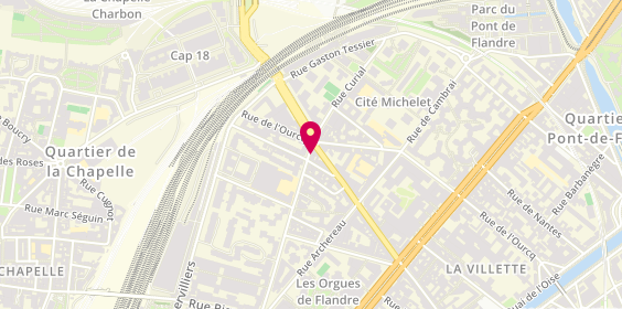 Plan de La Perle d'Optique, 64 Rue Curial, 75019 Paris