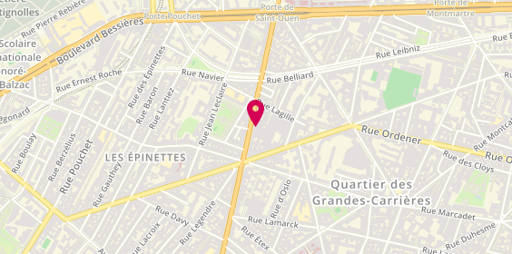 Plan de Just'Optic, 102 avenue de Saint-Ouen, 75018 Paris