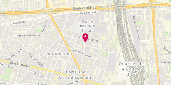 Plan de Ctre Optique Audioprothese Clignanc, 138 Rue de Clignancourt, 75018 Paris