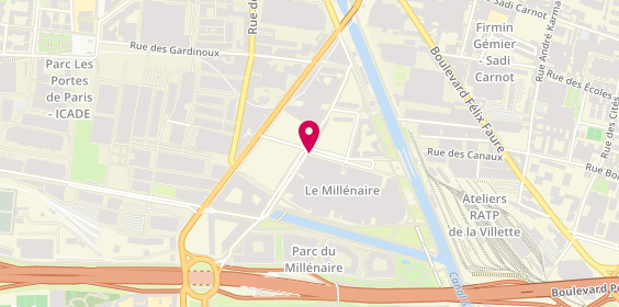 Plan de Alain Afflelou, Centre Centre Commercial le Millenaire 19 Rue Madeleine Vionnet, 93300 Aubervilliers