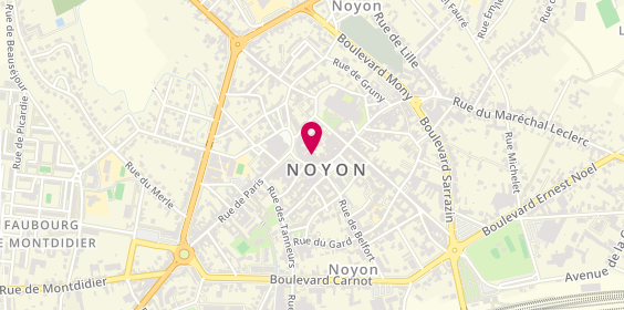 Plan de Opticien Noyon - Centre Ville - Krys, 21 place Bertrand Labarre, 60400 Noyon