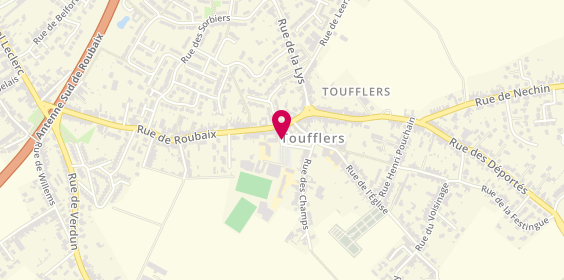 Plan de Touffers Optic, 2 Rue Ecoles, 59390 Toufflers