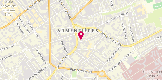 Plan de Audioprothésiste Armentières - Krys Audition, 21 place du Général de Gaulle, 59280 Armentières